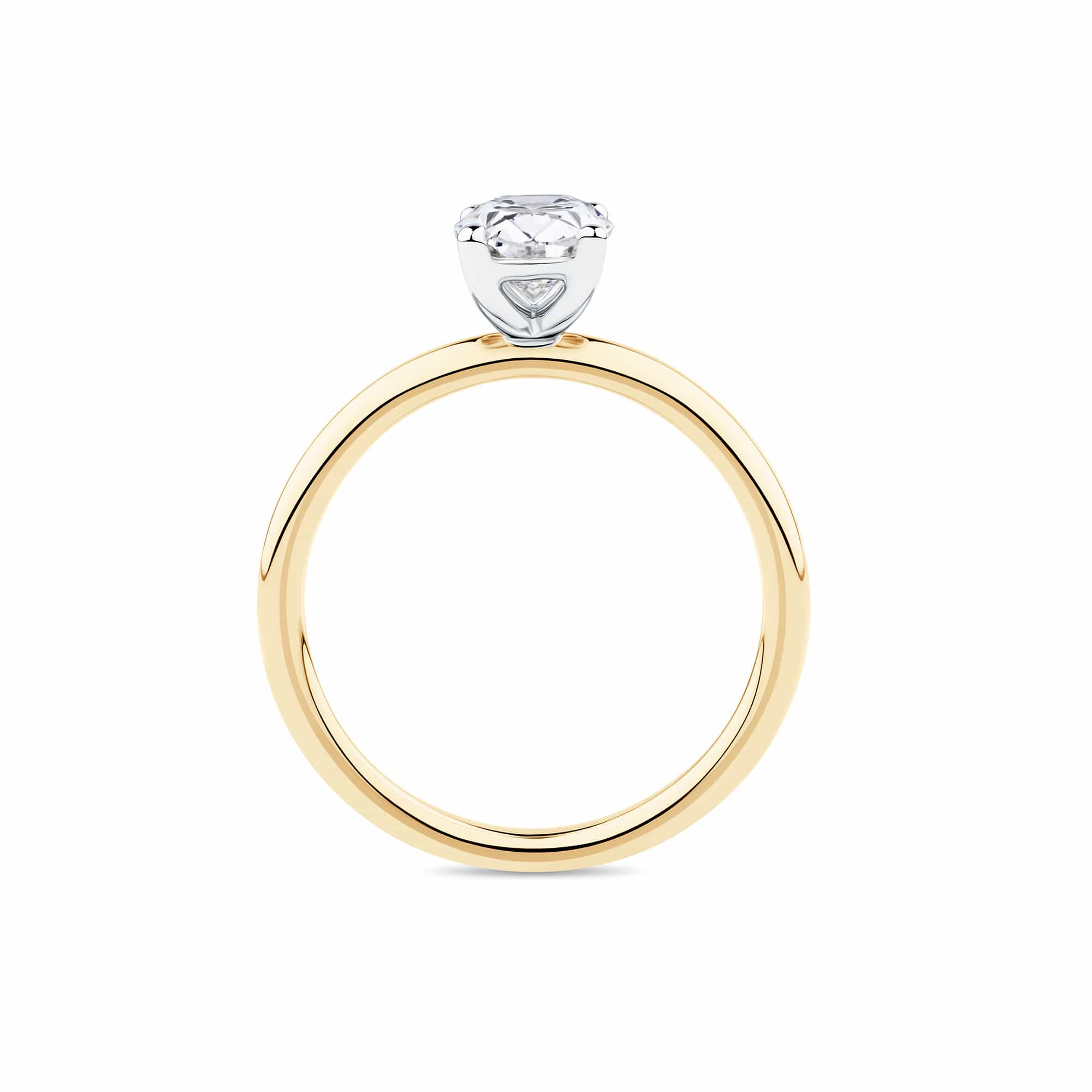 Everlasting 1.25ct TW Oval Lab-Grown Diamond Solitaire Engagement Ring in 18ct Yellow and White Gold