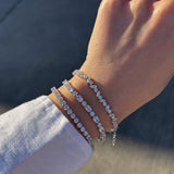 Cubic Zirconia Marquise & Round Cut Tennis Bracelet in Sterling Silver