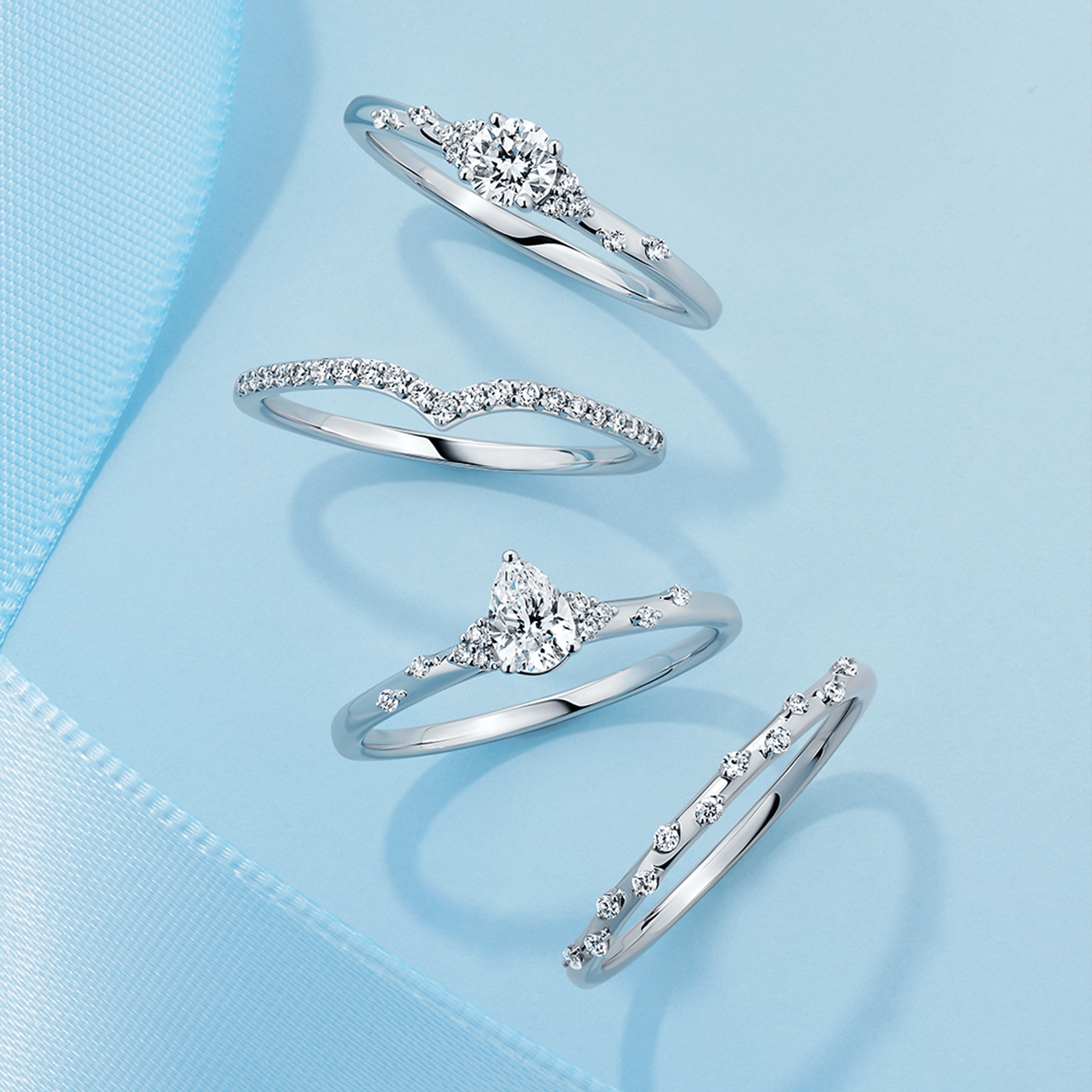 Everlasting Promise 0.33ct TW Pear Lab-Grown Diamond Ring in 9ct White Gold
