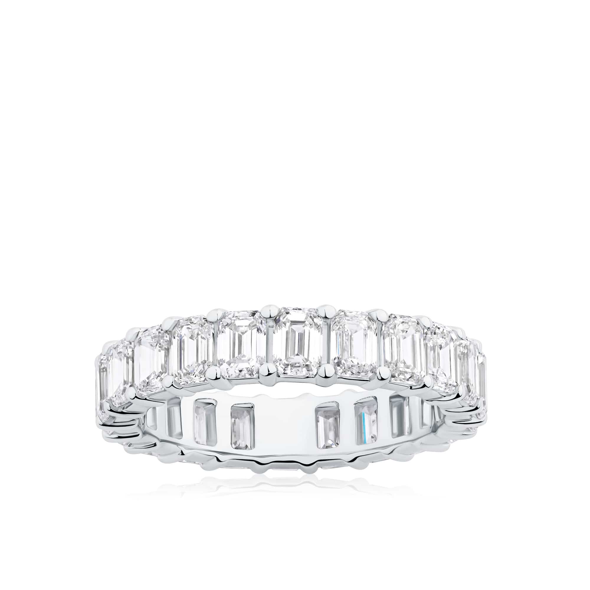 Everlasting 4.40ct TW Emerald Cut Lab-Grown Diamond Full Eternity Wedding Band in 18ct White Gold