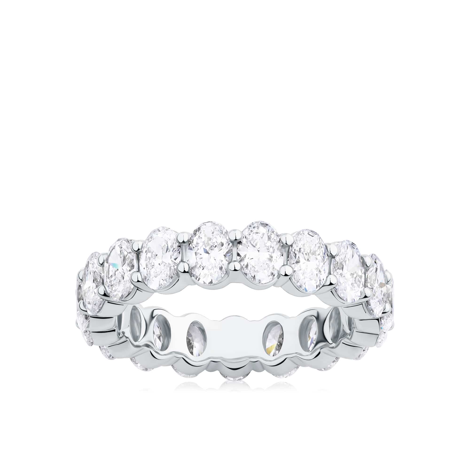Everlasting 3.80ct TW Oval Lab-Grown Diamond Full Eternity Wedding Band in 18ct White Gold