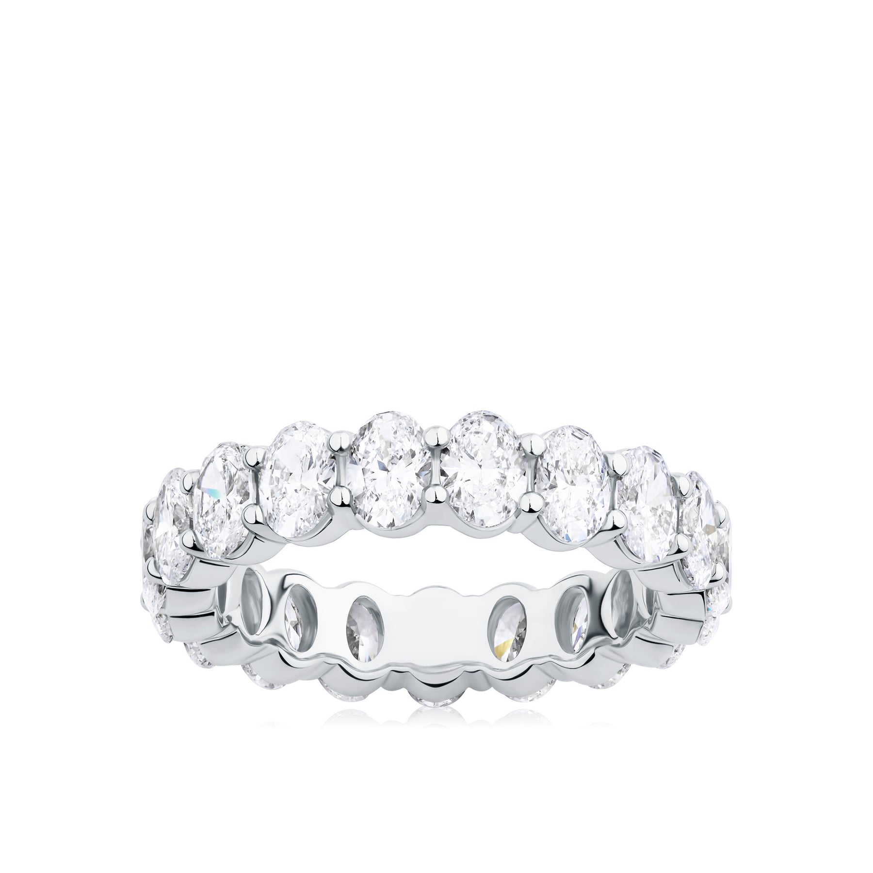 Everlasting 3.80ct TW Oval Lab-Grown Diamond Full Eternity Wedding Band in 18ct White Gold