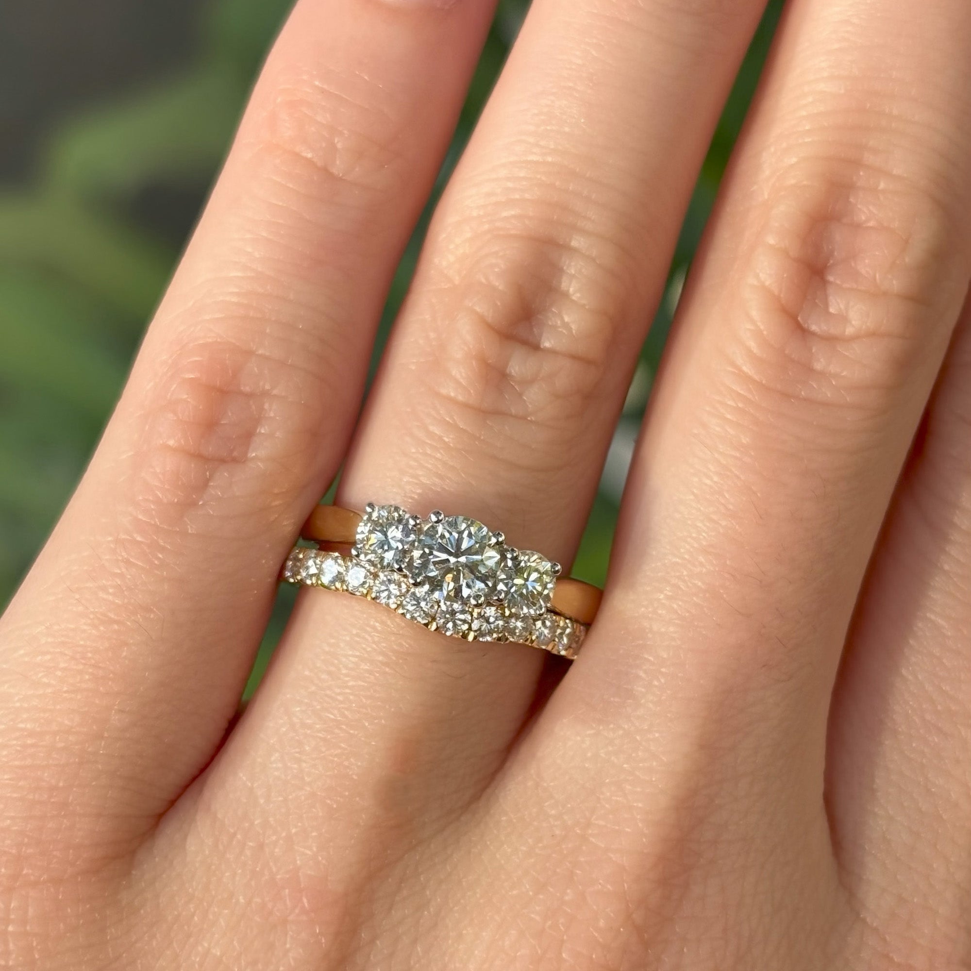 1.00ct TW Round Brilliant Cut Diamond Three Stone Engagement Ring in 18ct Yellow Gold