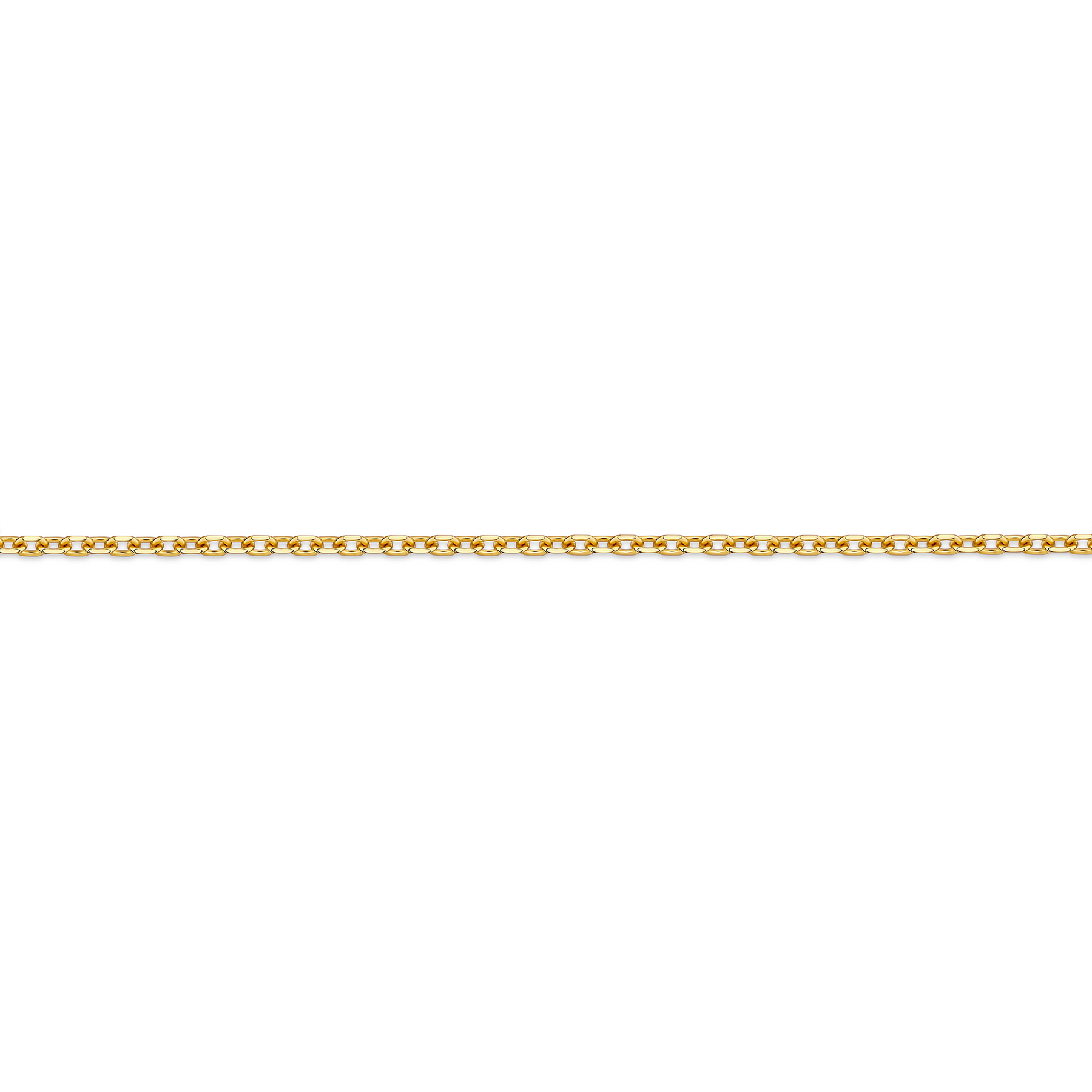 Elongated Diamond Cut Cable 45cm Chain in 18ct Yellow Gold