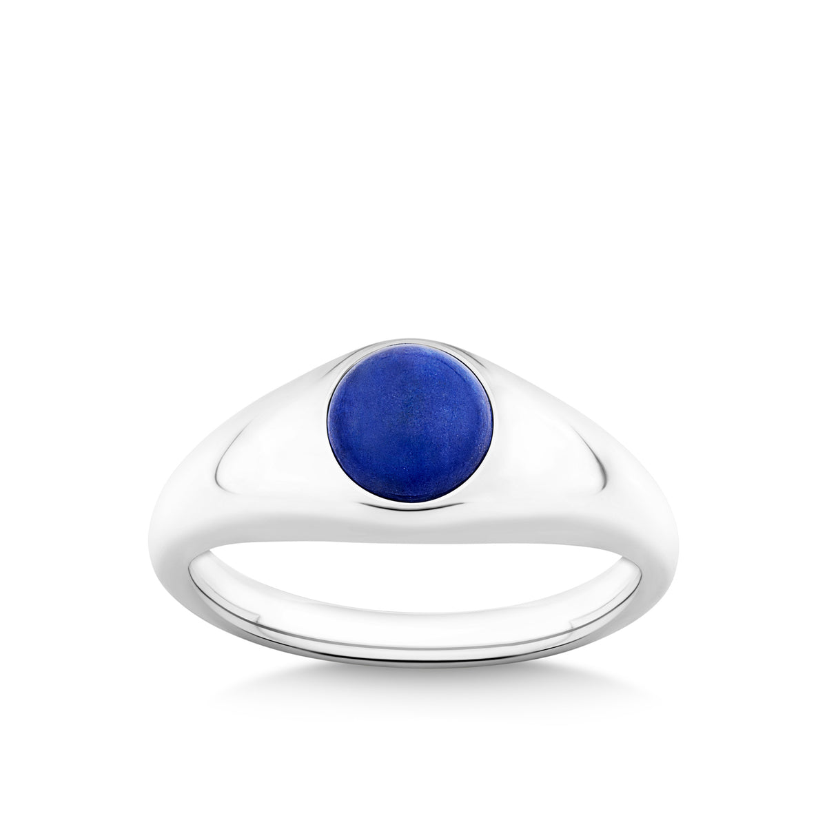 Blue Signet Ring in Sterling Silver