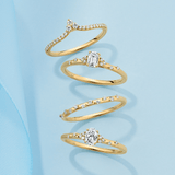 Everlasting Promise 0.33ct TW Emerald Cut Lab-Grown Diamond Ring in 9ct Yellow Gold