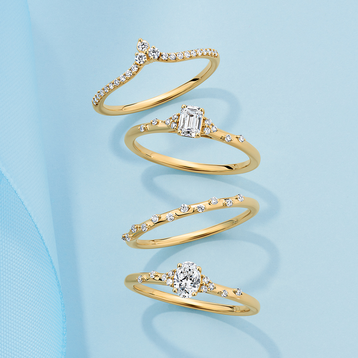 Everlasting Promise Round Brilliant Lab-Grown Diamond Ring in 9ct Yellow Gold