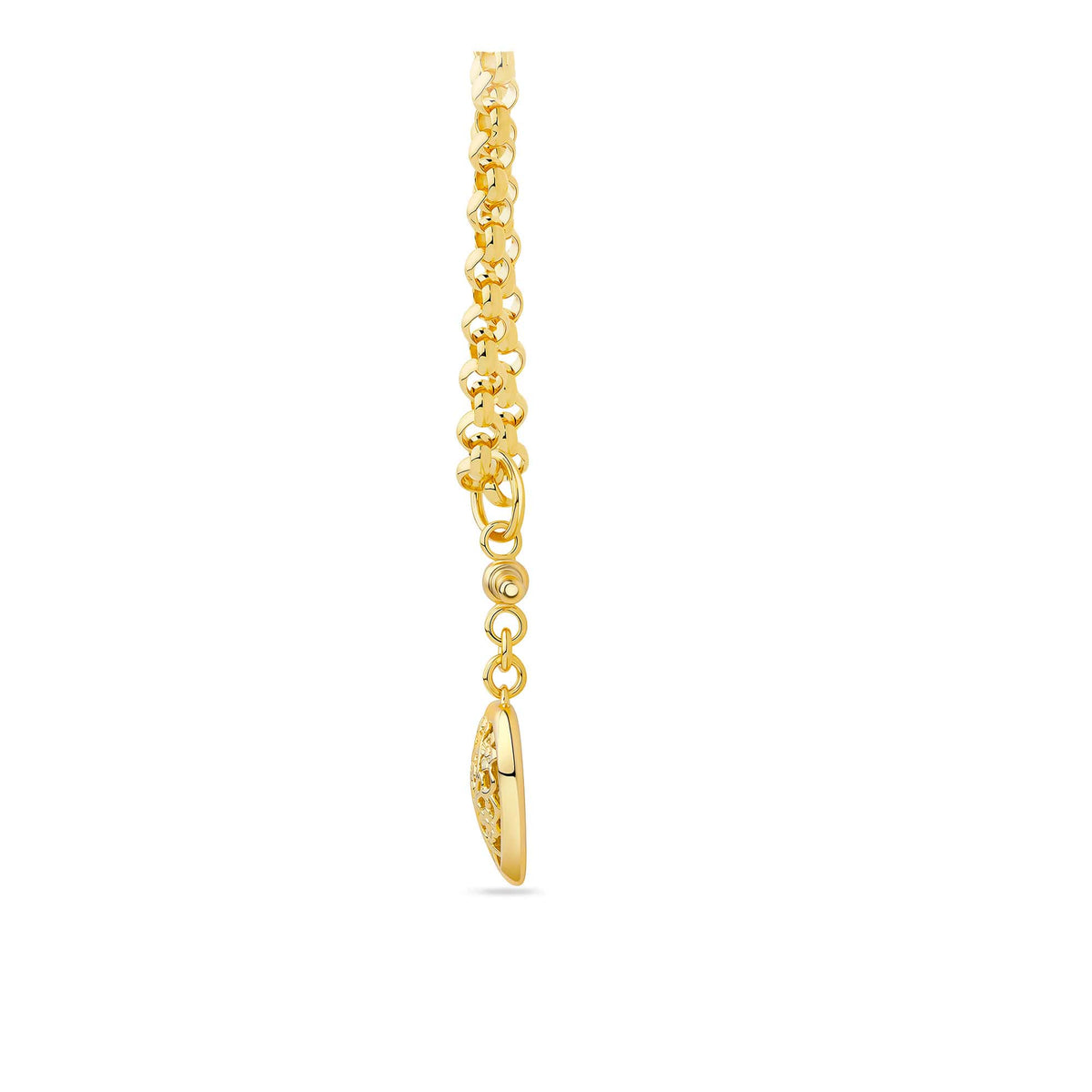 Fob Necklace with T-Bar and Filigree Heart in Sterling Silver