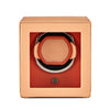 WOLF Cub Seltzer Single Watch Winder with Cover Peach/Orange