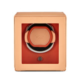 WOLF Cub Seltzer Single Watch Winder with Cover Peach/Orange