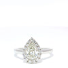 1.31ct TDW Pear Cut Diamond Halo Ring in 18ct White Gold