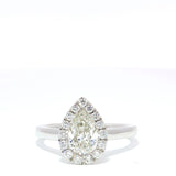 1.31ct TDW Pear Cut Diamond Halo Ring in 18ct White Gold
