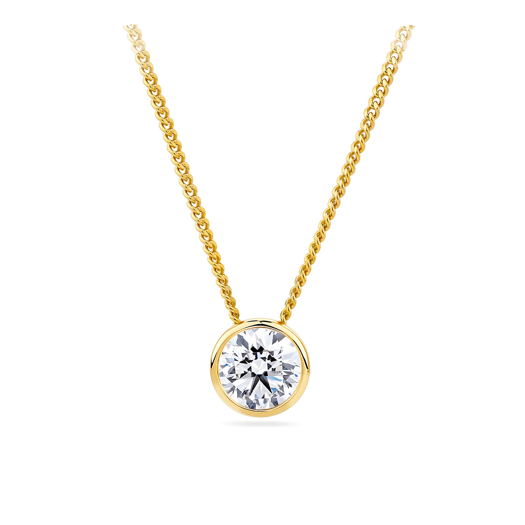 Cubic Zirconia Pendant in 9ct Yellow Gold