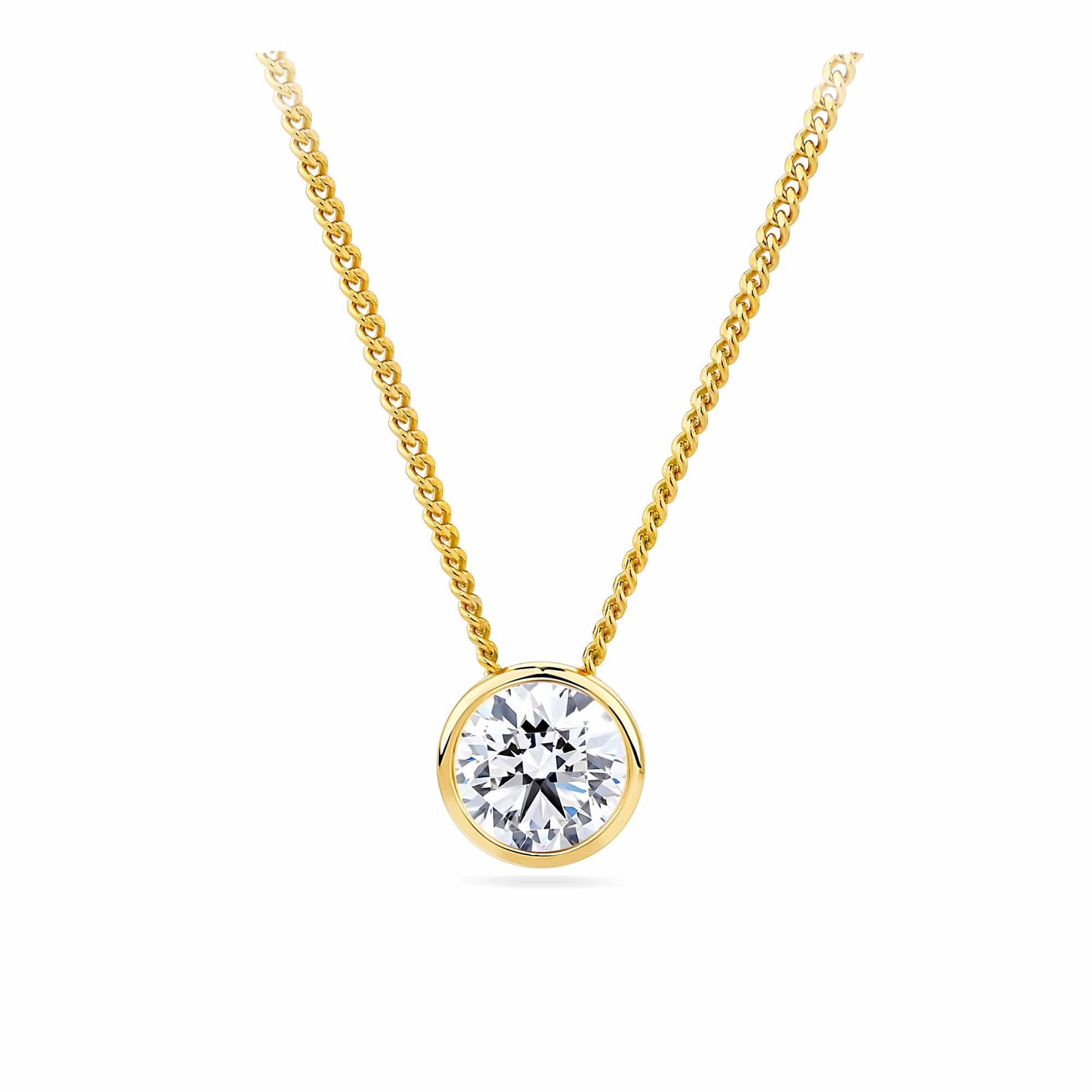 Cubic Zirconia Pendant in 9ct Yellow Gold