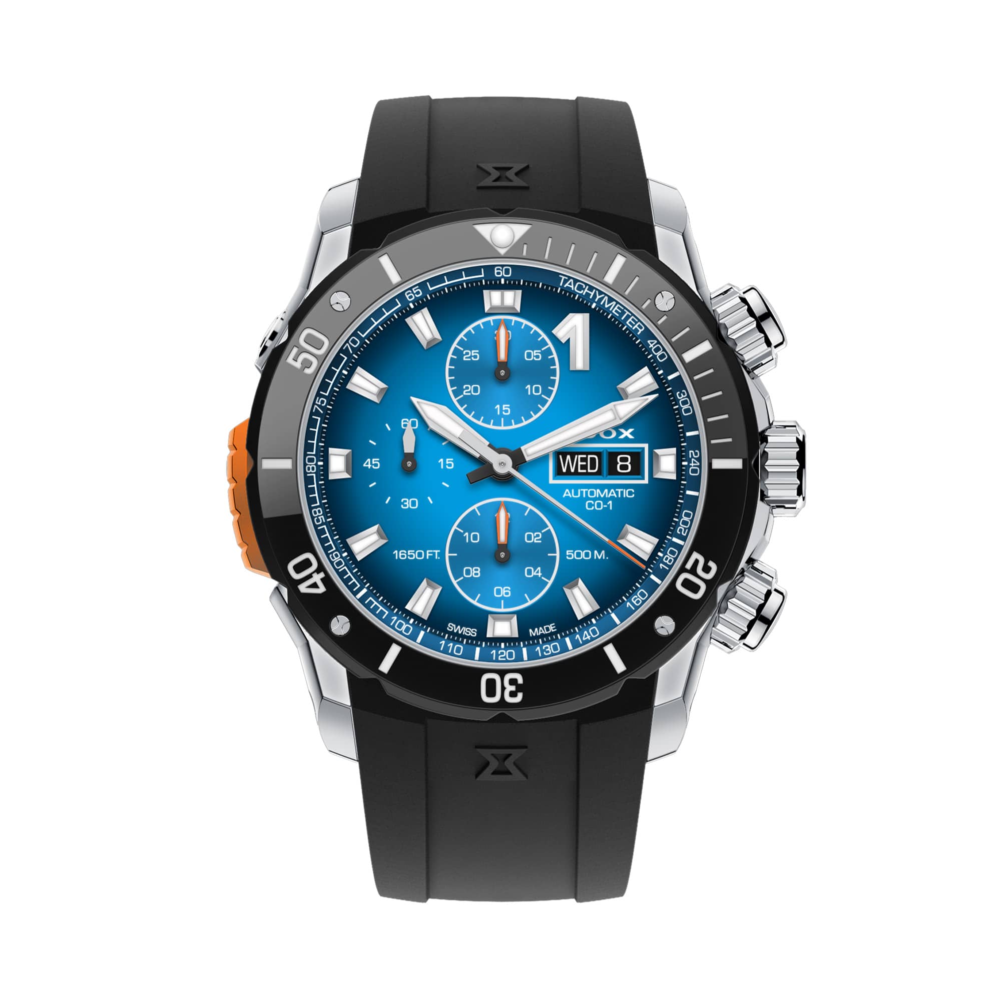 Edox CO-1 Chronograph Men 45mm Watch 011283NOCABUIDN