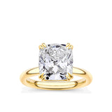 5.30ct Cushion Cut Diamond Solitaire Engagement Ring in 18ct Yellow Gold