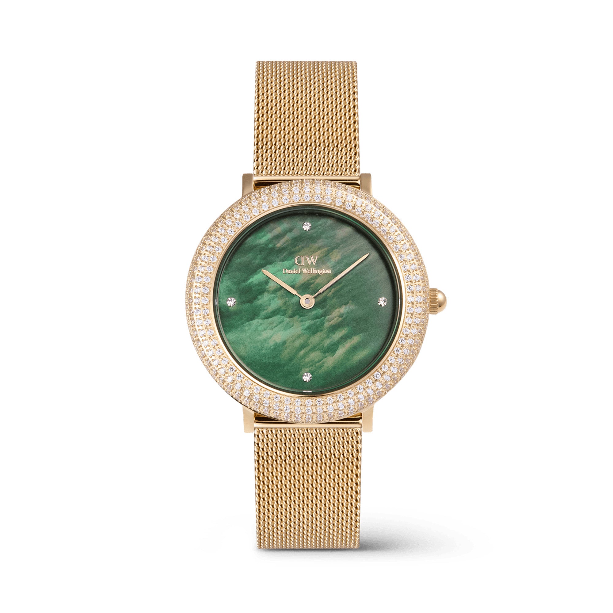 Daniel Wellington Crystalline Bezel Evergold Green Watch