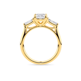 Everlasting 2.00ct TW Radiant and Taper Baguette Trilogy Lab-Grown Diamond Engagement Ring in 18ct Yellow Gold