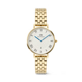 Daniel Wellington Petite Roman Numerals Date 5-link Gold