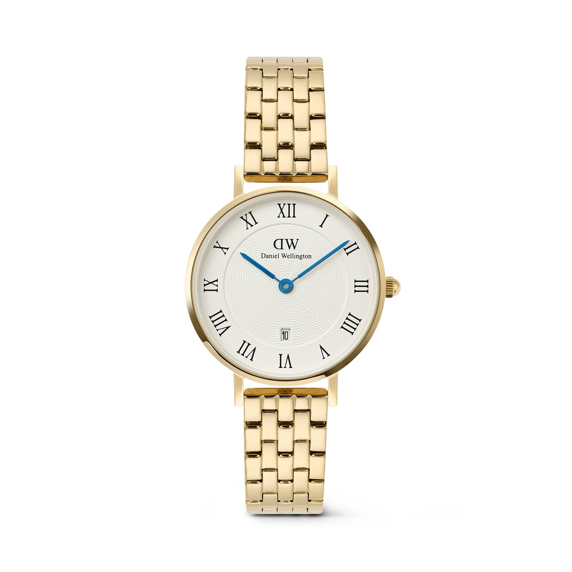 Daniel Wellington Petite Roman Numerals Date 5-link Gold