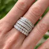 Everlasting 4.40ct TW Emerald Cut Lab-Grown Diamond Full Eternity Wedding Band in 18ct White Gold
