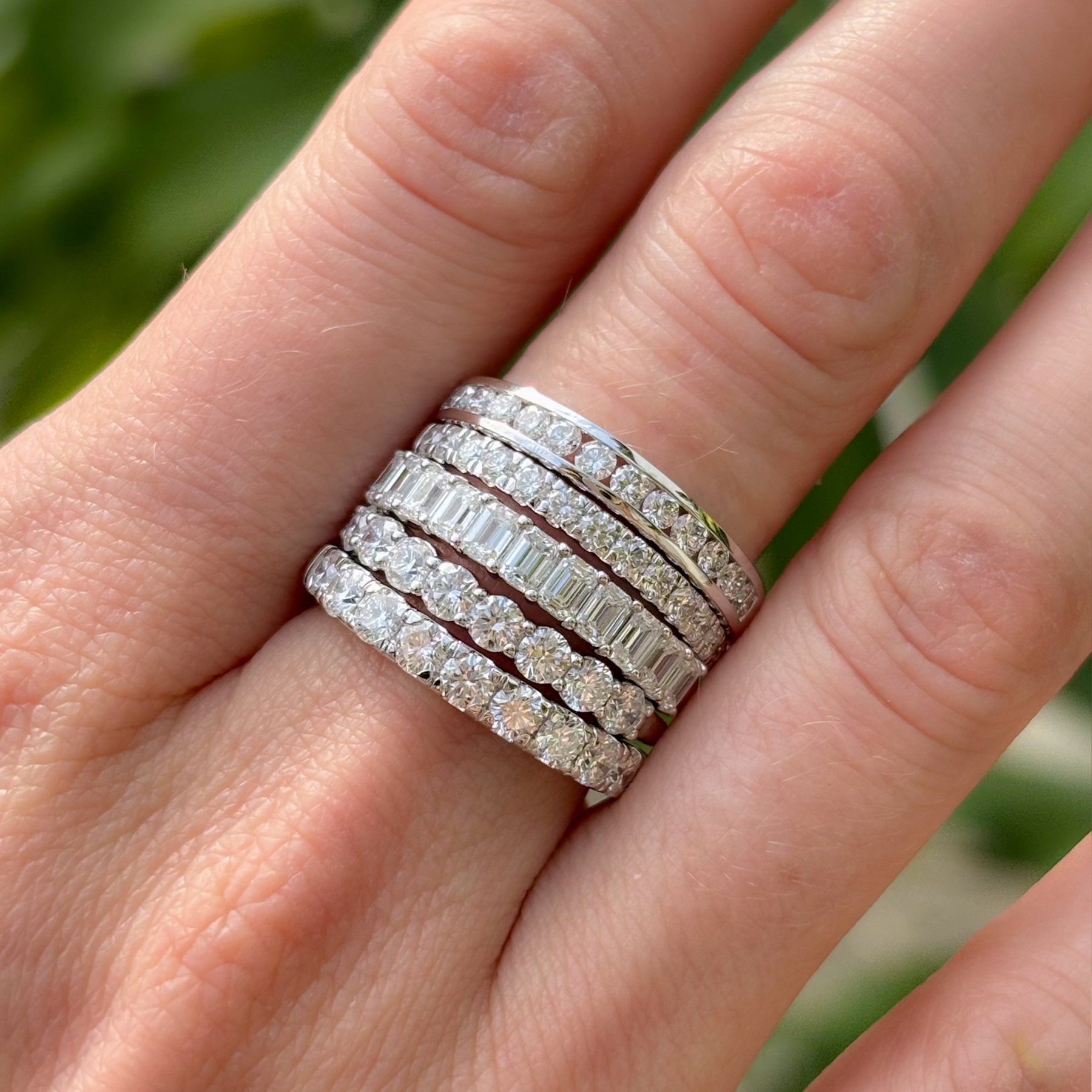 Everlasting 3.80ct TW Oval Lab-Grown Diamond Full Eternity Wedding Band in 18ct White Gold