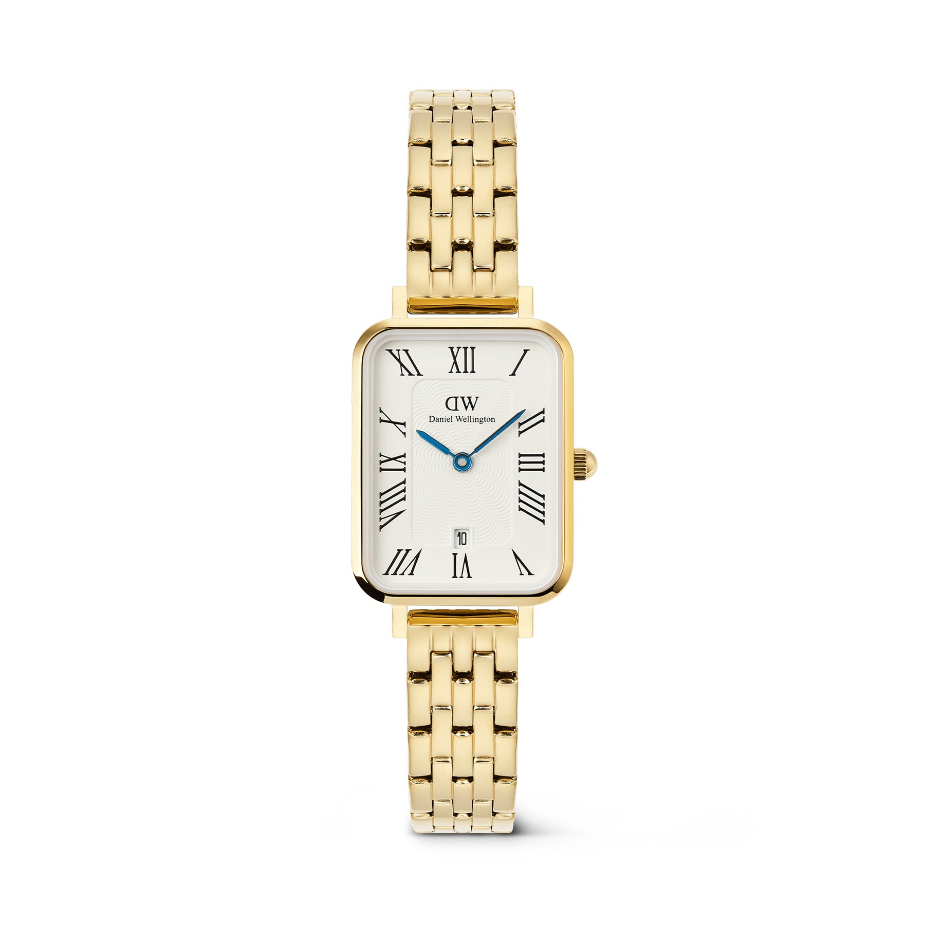 Daniel Wellington Quadro Roman Numerals Date 5-link Gold