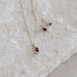 Bluebird™ Rhodolite Garnet & 0.15ct TW Diamond Pendant with Chain in 9ct Yellow Gold
