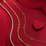 Heart Bracelet in 9ct Yellow Gold