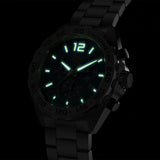 Darkened Tag Heuer watch with Lume