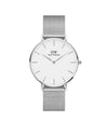 Daniel Wellington Petite 36mm Sterling Silver & White Watch