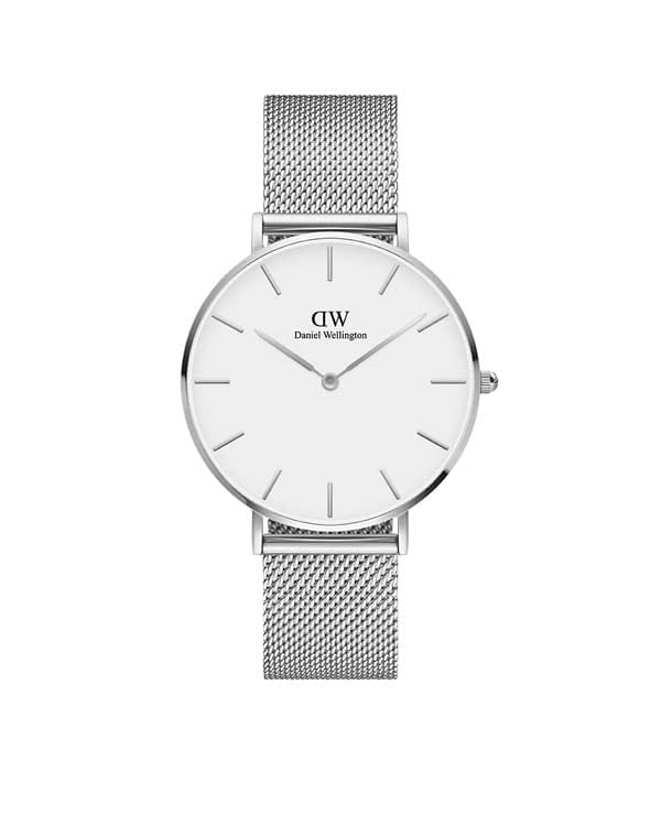 Daniel Wellington Petite 36mm Sterling Silver & White Watch