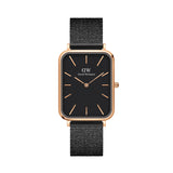 Daniel Wellington Quadro 20X26 Pressed Ashfield Rose Gold & Black Watch