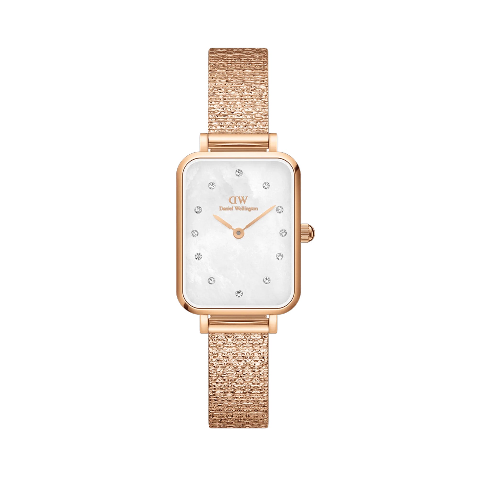 Daniel Wellington Quadro 20x26 Lumine Rose Gold Mother of Pearl White Watch