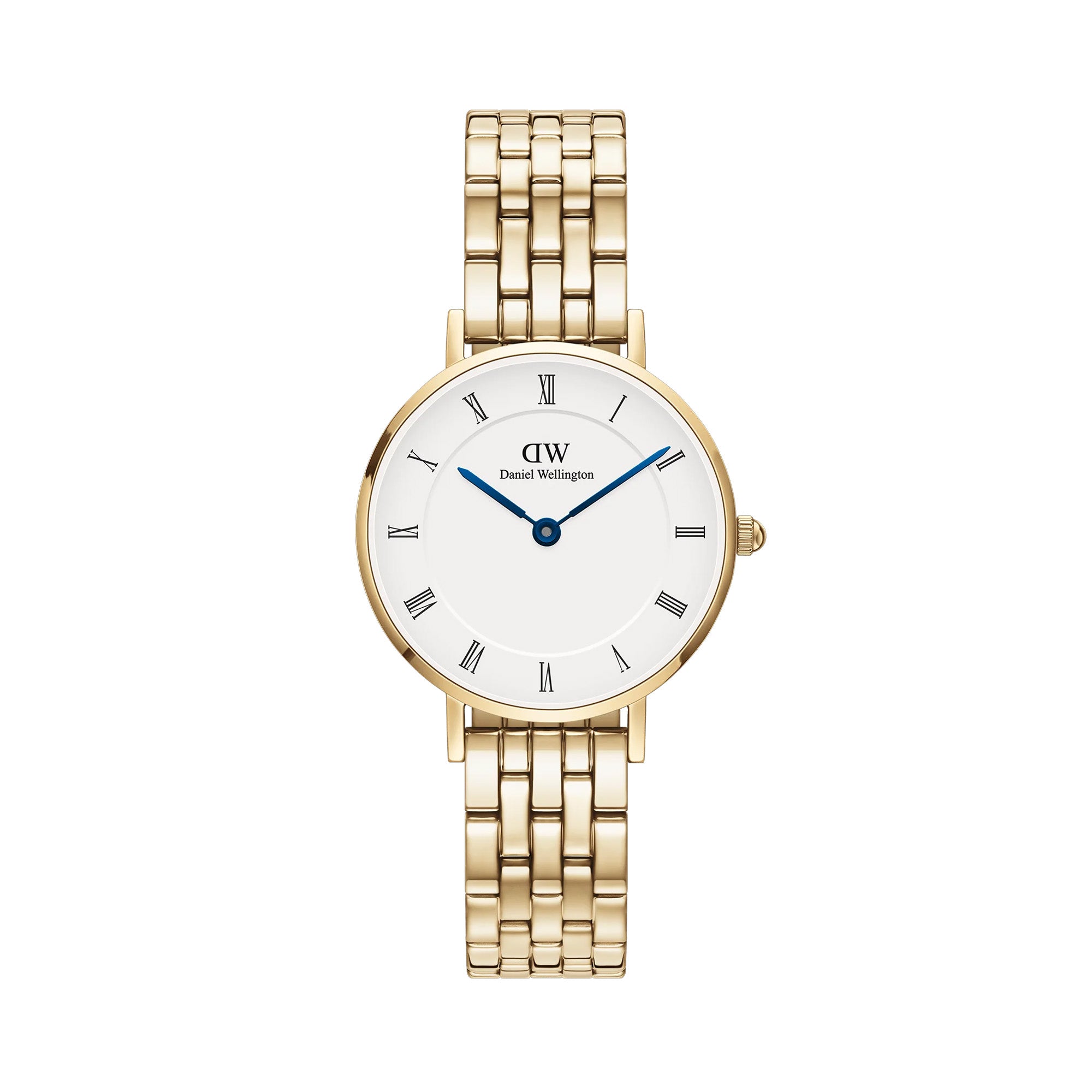 Daniel Wellington Petite Roman Numerals 28 5-Link G White Watch