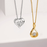 Sterling Silver Dancing Diamond Necklace TGW 0.02