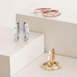 Diamond Huggie Hoop Earrings in 9ct White Gold