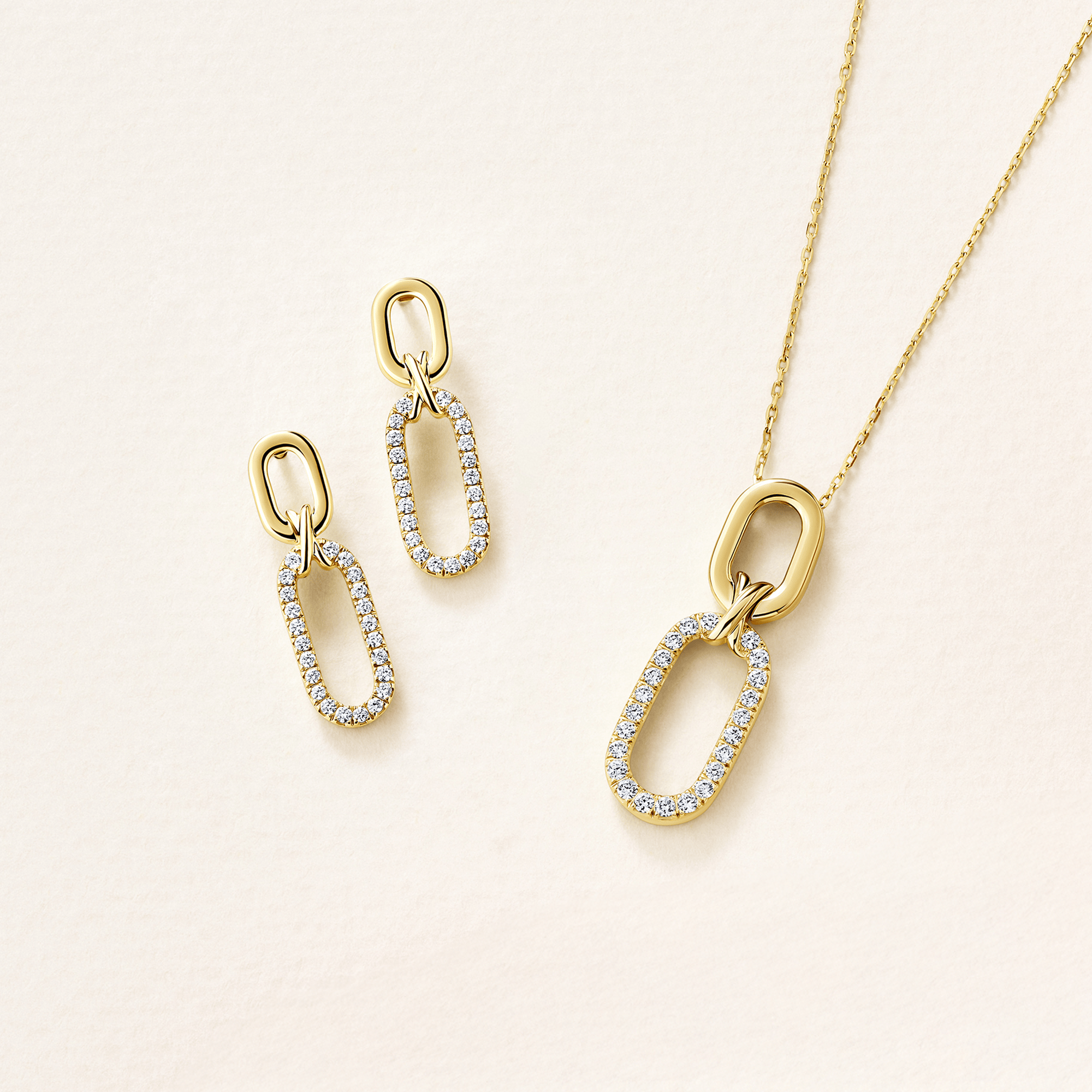 0.25ct TDW Diamond Paperclip Earrings in 9ct Yellow Gold