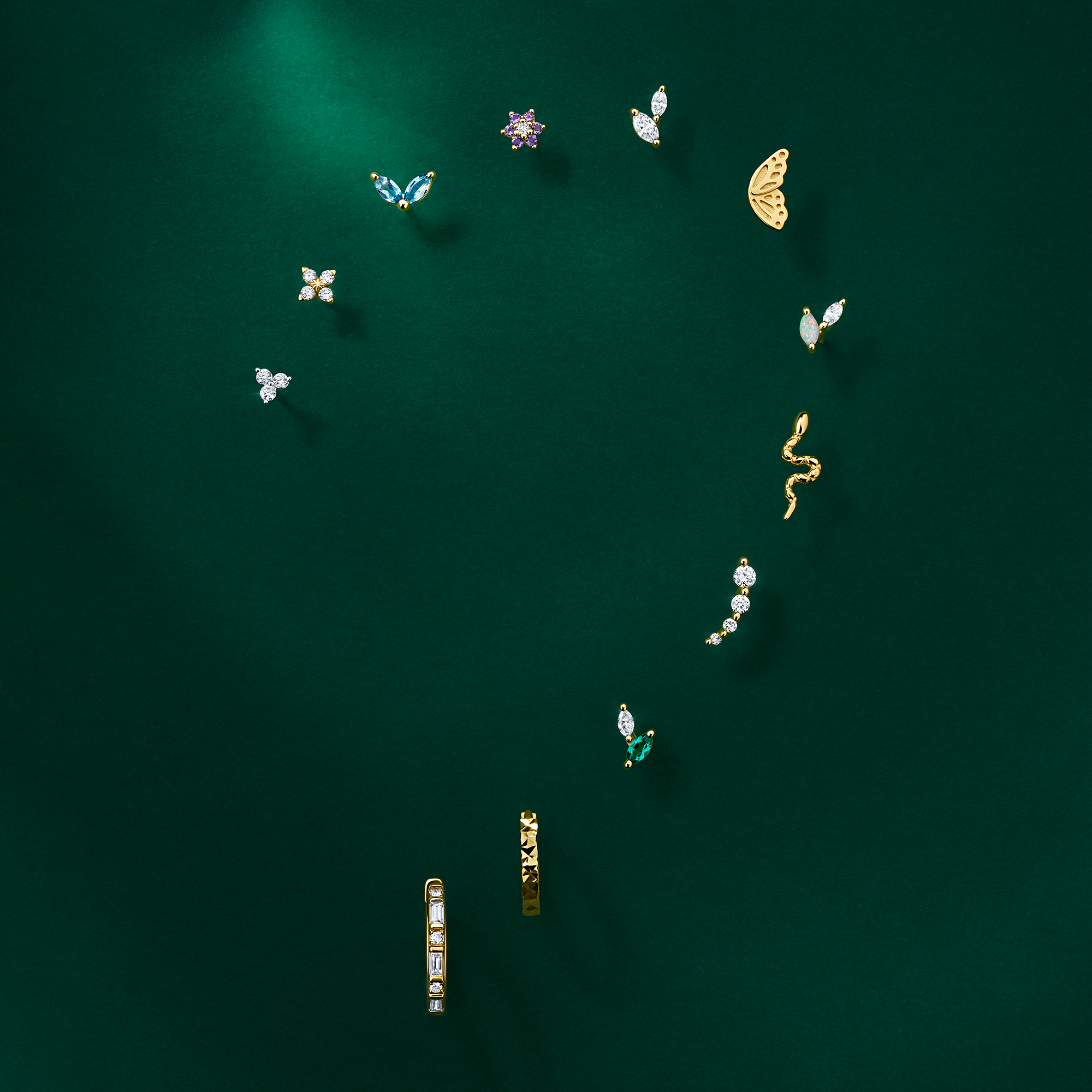 0.10ct TDW Lab-Grown Diamond Stud Earrings in 9ct Yellow Gold