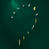 Marquise Cut White Opal and Lab-Grown Diamond Stud Earrings in 9ct Yellow Gold