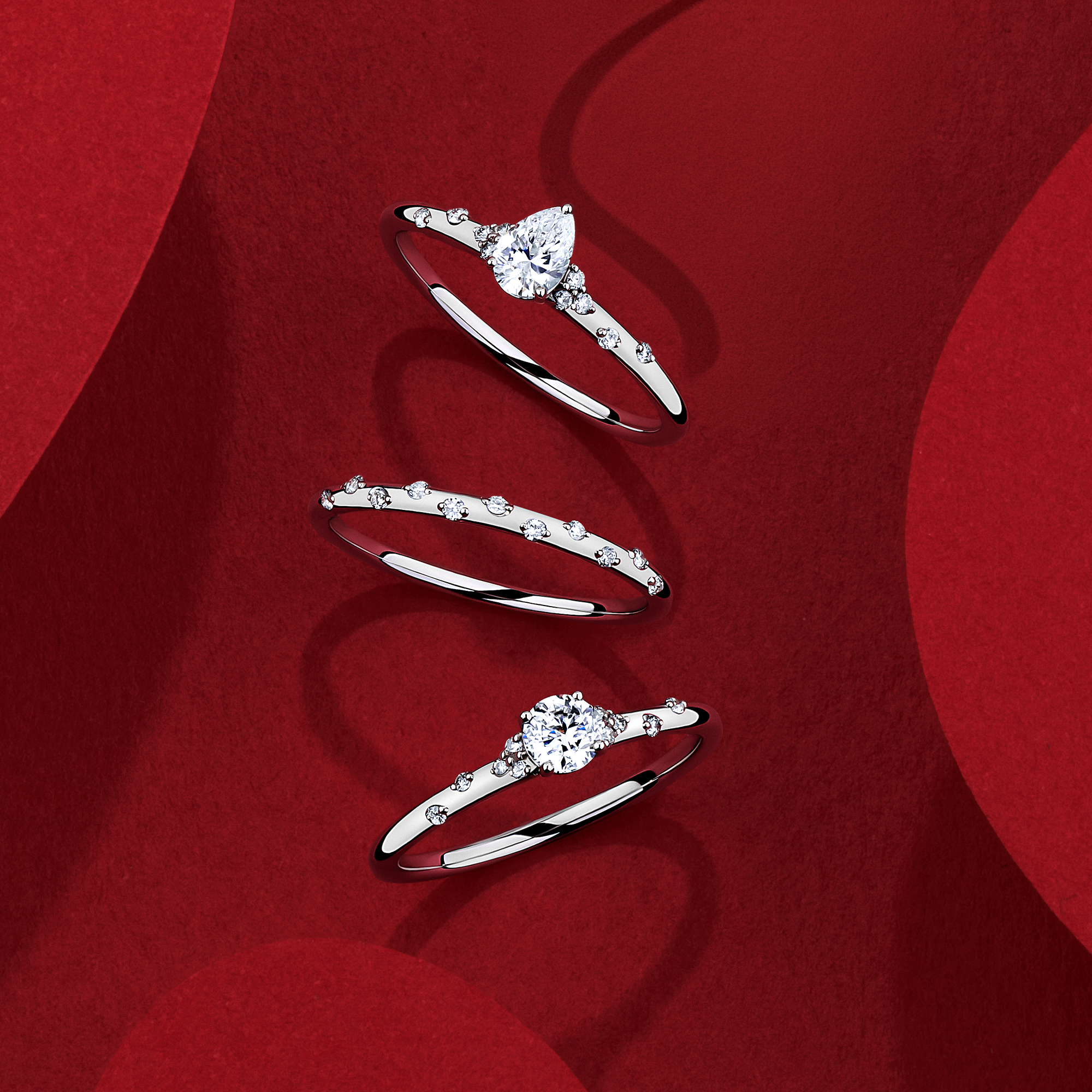 Everlasting Promise 0.33ct TW Pear Lab-Grown Diamond Ring in 9ct White Gold