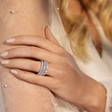 Everlasting 4.40ct TW Emerald Cut Lab-Grown Diamond Full Eternity Wedding Band in 18ct White Gold