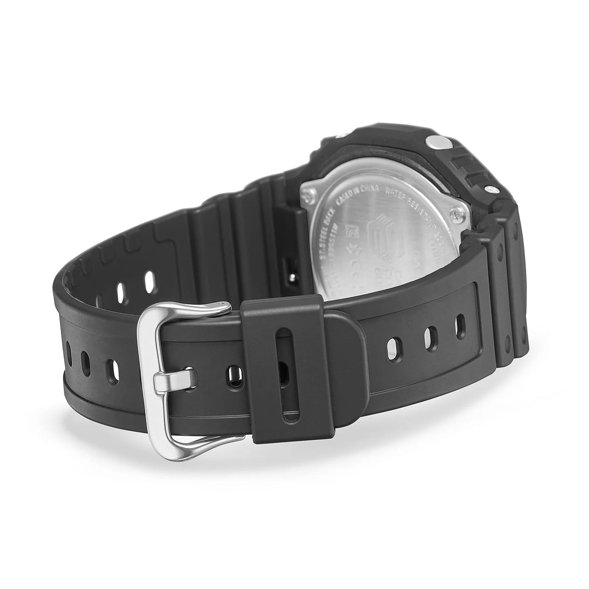 Casio G-SHOCK GAB2100-1A analogue digital watch with black bio-based resin band, octagonal bezel, solar power, and Bluetooth connectivity.