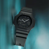 Close-up of the dial on the Casio G-SHOCK 2500 Series Quartz Men’s Watch GAC2500-1A, 46.7mm case. The small seconds subdial, date window and parallel-line hands are shown in detail.