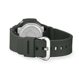 Back of the green resin strap on the Casio G-SHOCK 2500 Series Quartz Men’s Watch GAC2500-3A, 46.7mm case. The bio-based resin strap and case back are shown.