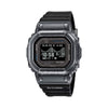 Casio G-LIDE GBXH5600-1D Black Digital Watch photographed front-on in a clean studio-style setting. Square black resin case and digital display shown clearly against a neutral background.