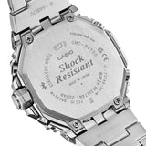 Casio G-Shock GMCB2100ADS-1A watch rear view showing the precision-crafted stainless steel case back with G-Shock branding, confirming full-metal shock-resistant construction, screw-lock crown, and 200-metre water-resistant credentials — Yamagata Casio manufacture.