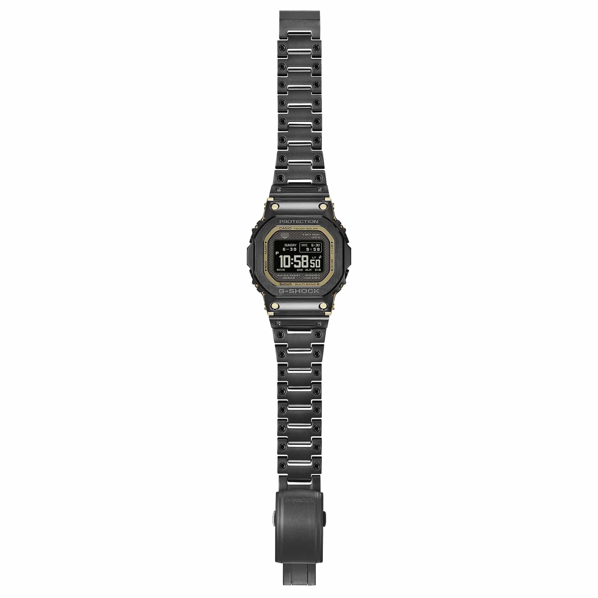 he Casio G-Shock Digital Watch GMWBZ5000BD-1D demonstrates the all-black full-metal square profile — a bold, commanding presence suited to both formal and casual wear.