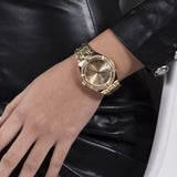 Guess Women's Gold PVD Quartz Fashion Watch Champagne Dial GW0033L2