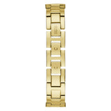The reverse of the bracelet shows the ball-and-crystal link construction and secure fold-over clasp closure, offering a comfortable, elegant fit.